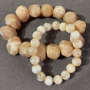 Set of two faux stone bracelets